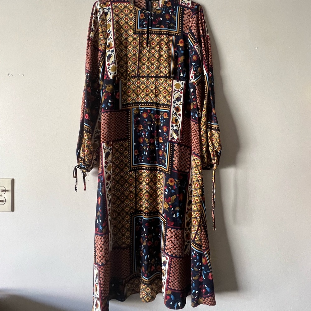Long Sleeve Pattered + Floral Zara Dress